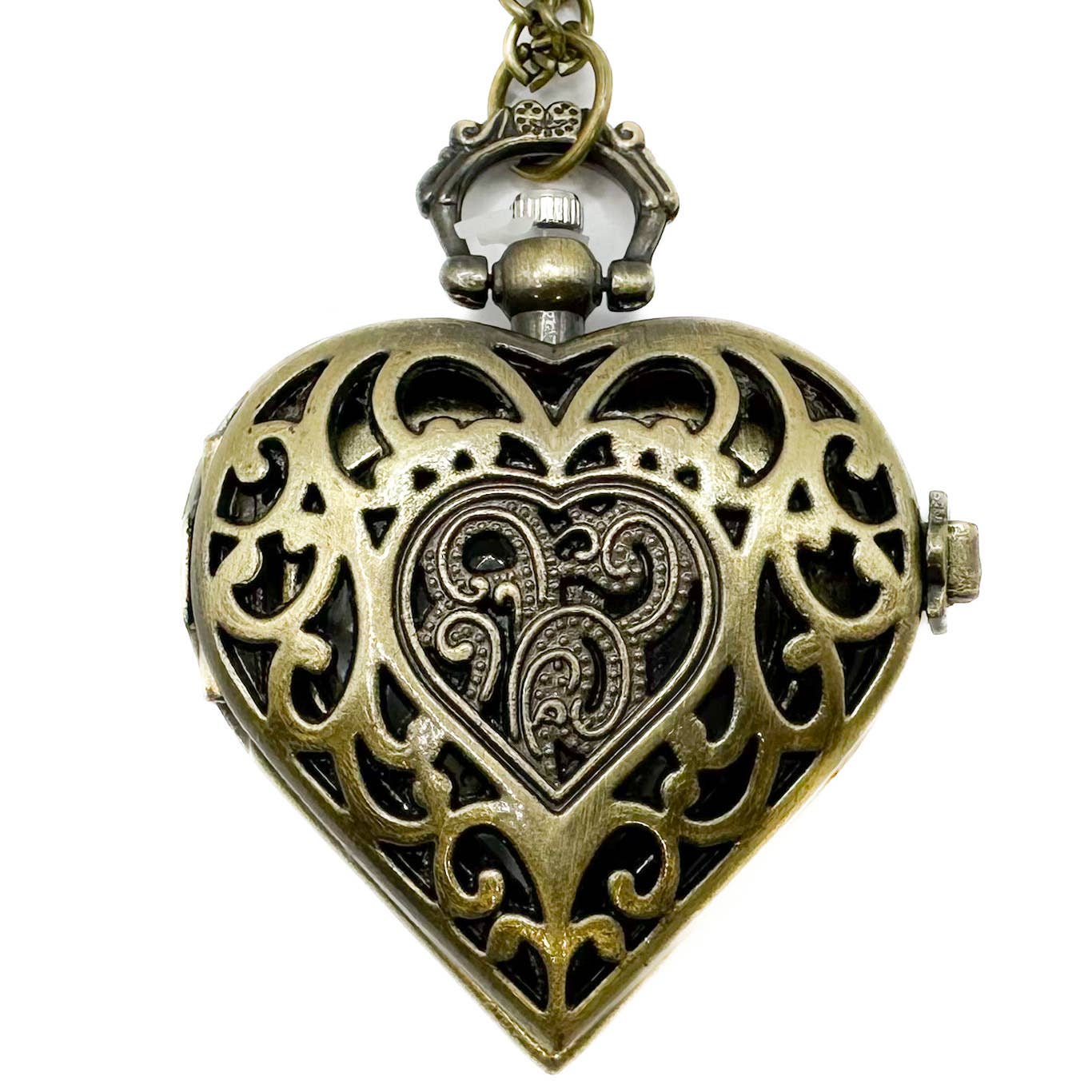 Heart Pocket Watch - Spiral Circle