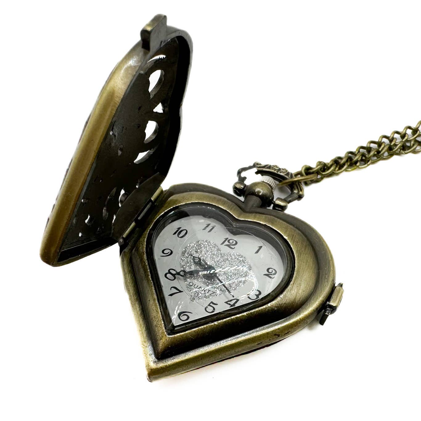 Heart Pocket Watch - Spiral Circle