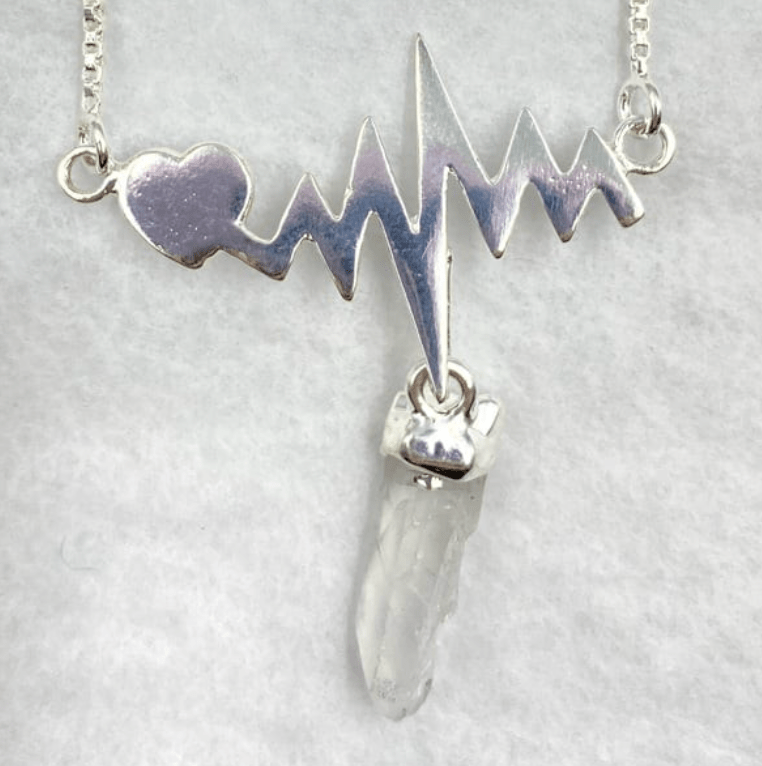 Heartbeat Pulse Necklace - Spiral Circle
