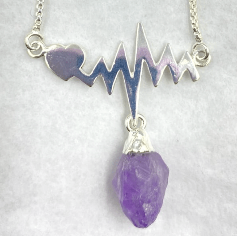 Heartbeat Pulse Necklace - Spiral Circle