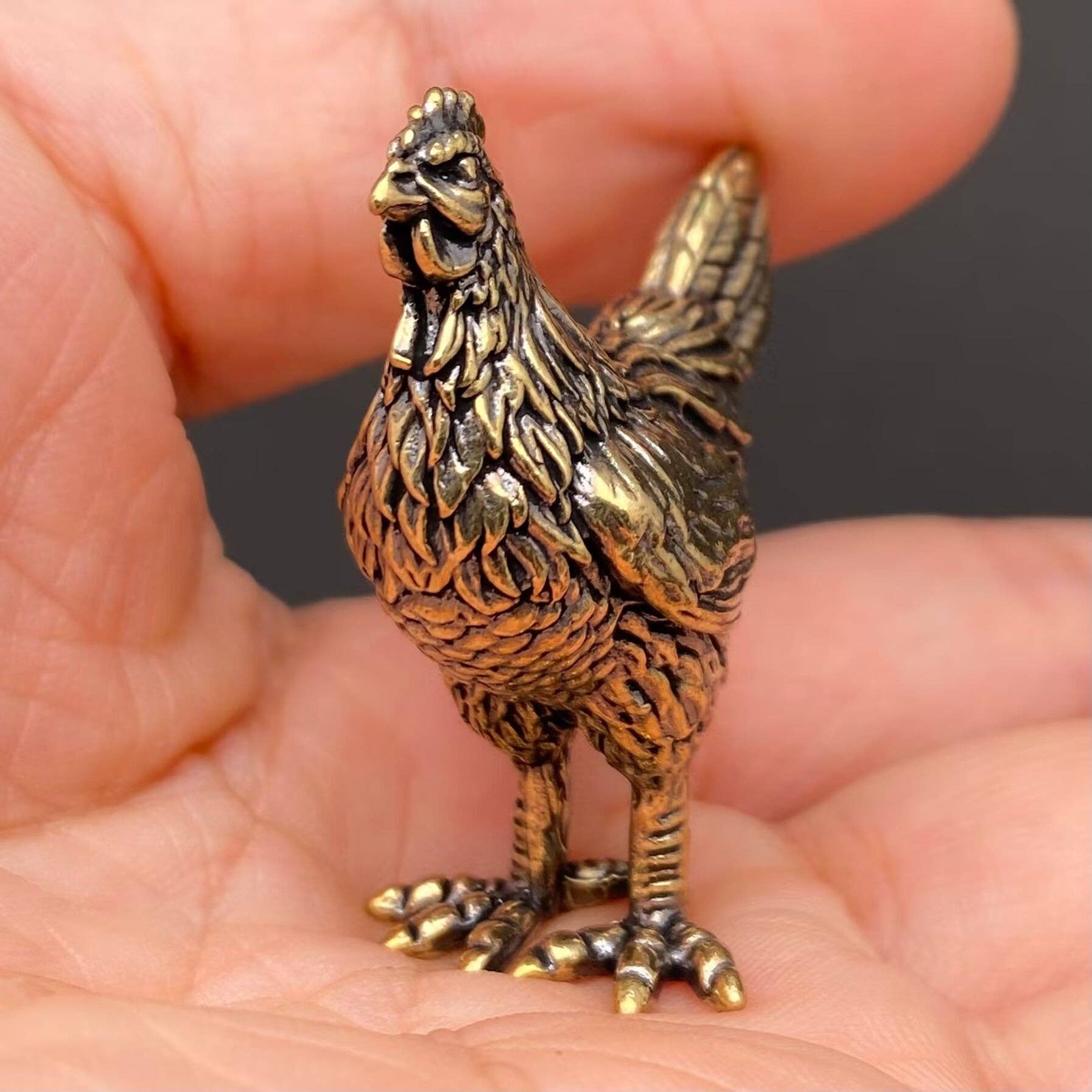 Hen | Brass Figurine - Spiral Circle