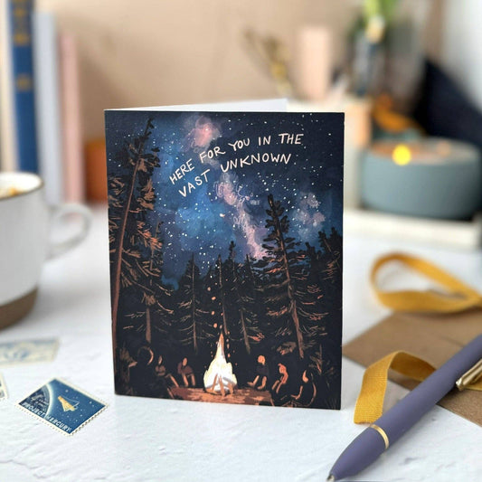 Here for You in the Vast Unknown Campfire | Sympathy, Encouragement, Everyday Card - Spiral Circle