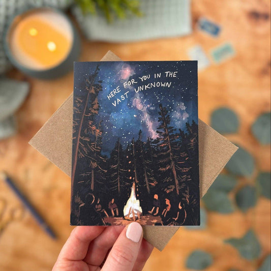 Here for You in the Vast Unknown Campfire | Sympathy, Encouragement, Everyday Card - Spiral Circle