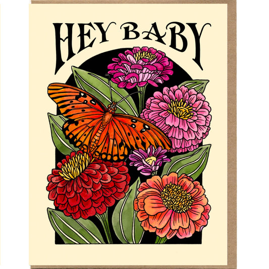 Hey Baby Card - Spiral Circle