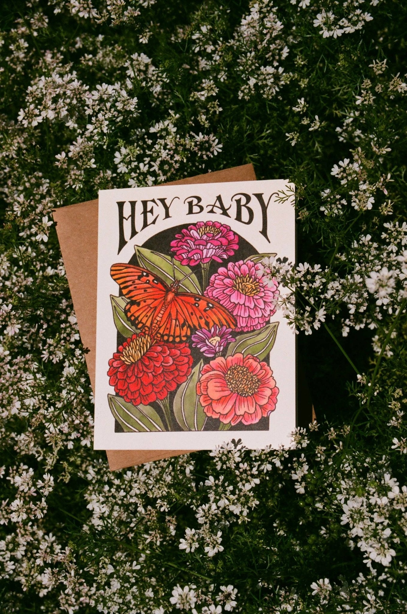 Hey Baby Card - Spiral Circle