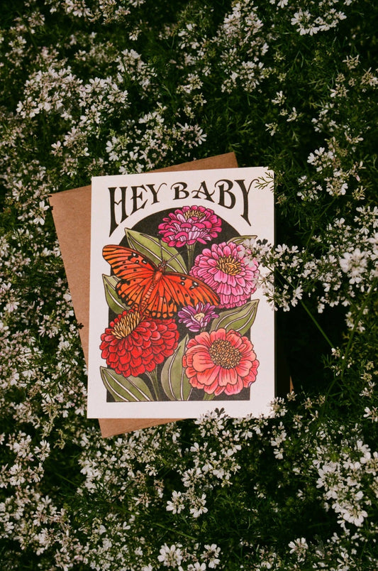 Hey Baby Card - Spiral Circle