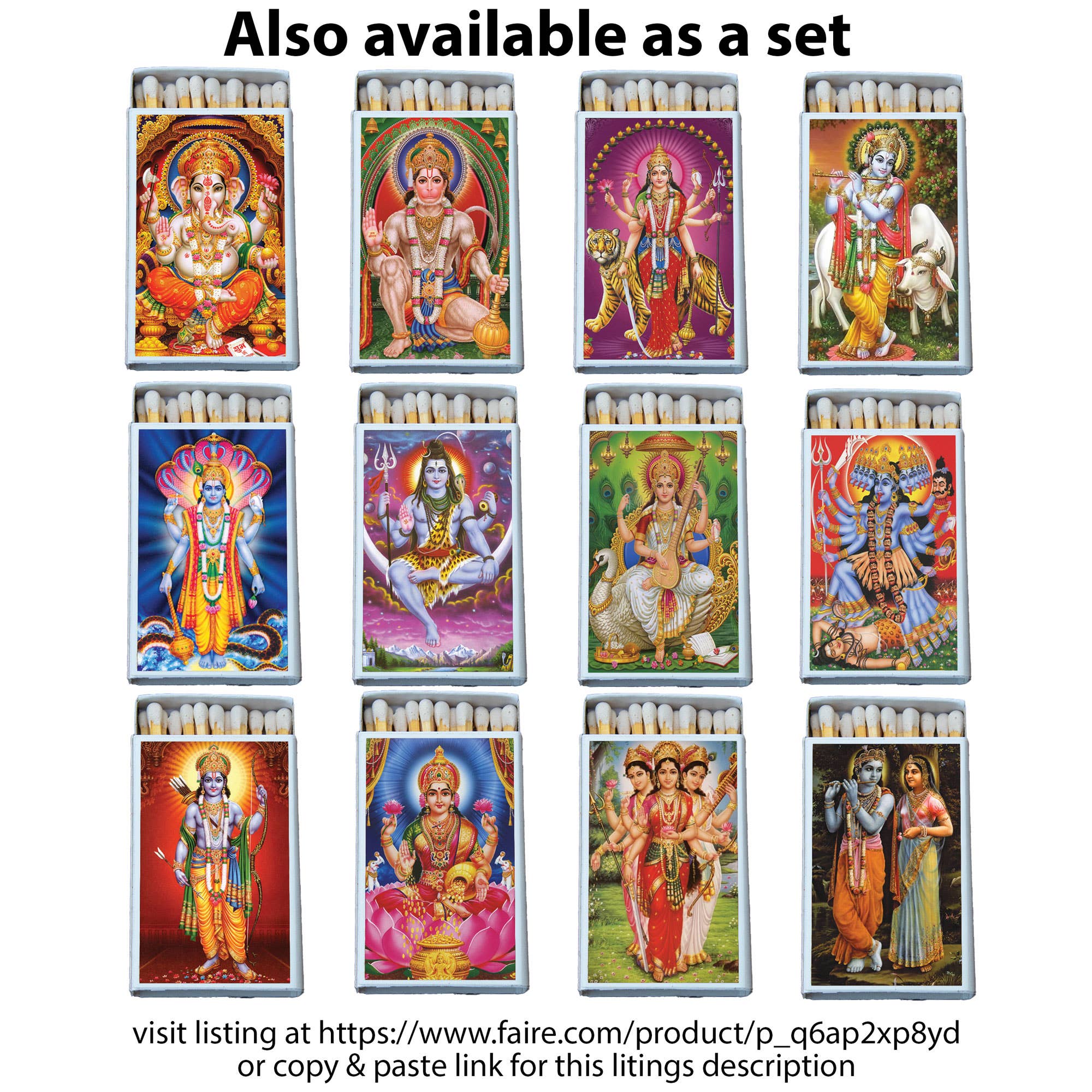 Hindu Deity Durga Matchbox - Spiral Circle