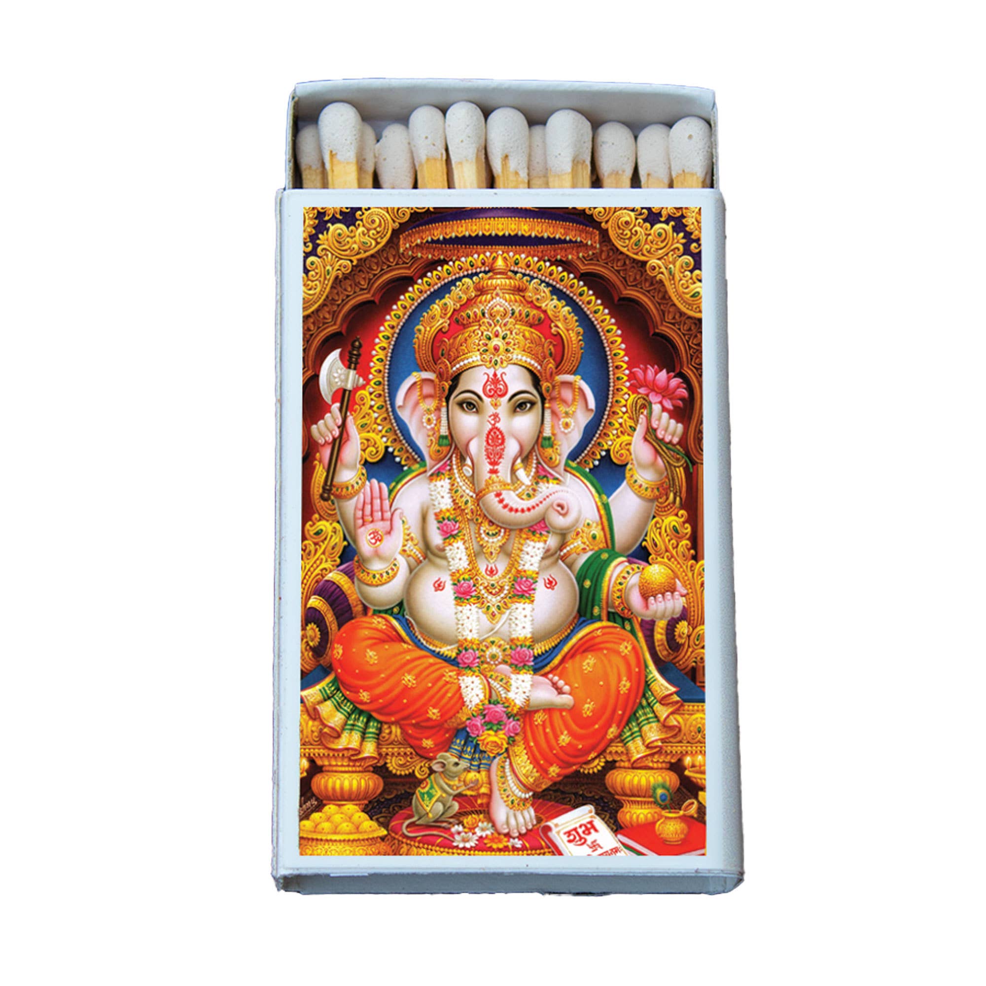 Hindu Deity Ganesha Matchbox - Spiral Circle