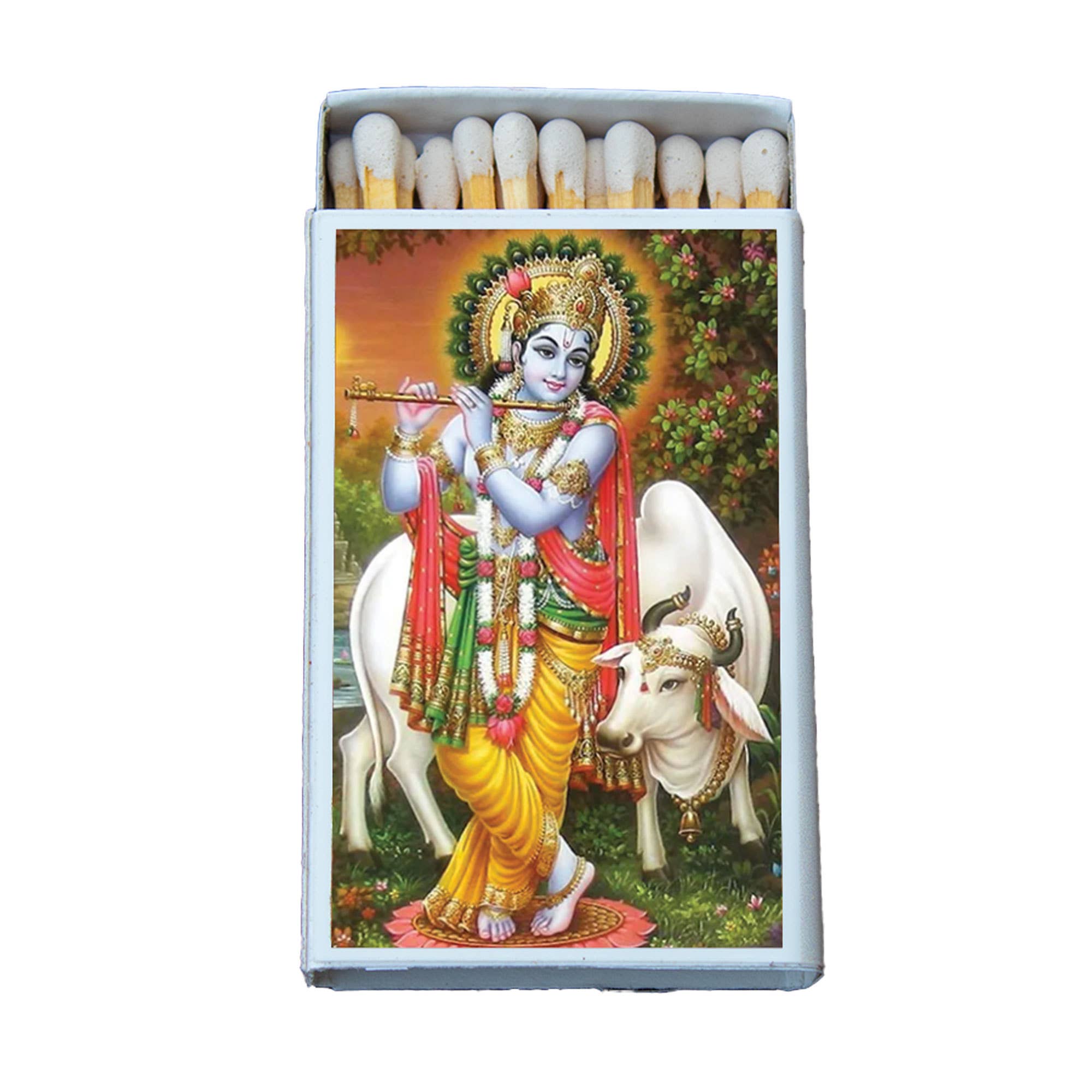 Hindu Deity Krishna Matchbox - Spiral Circle