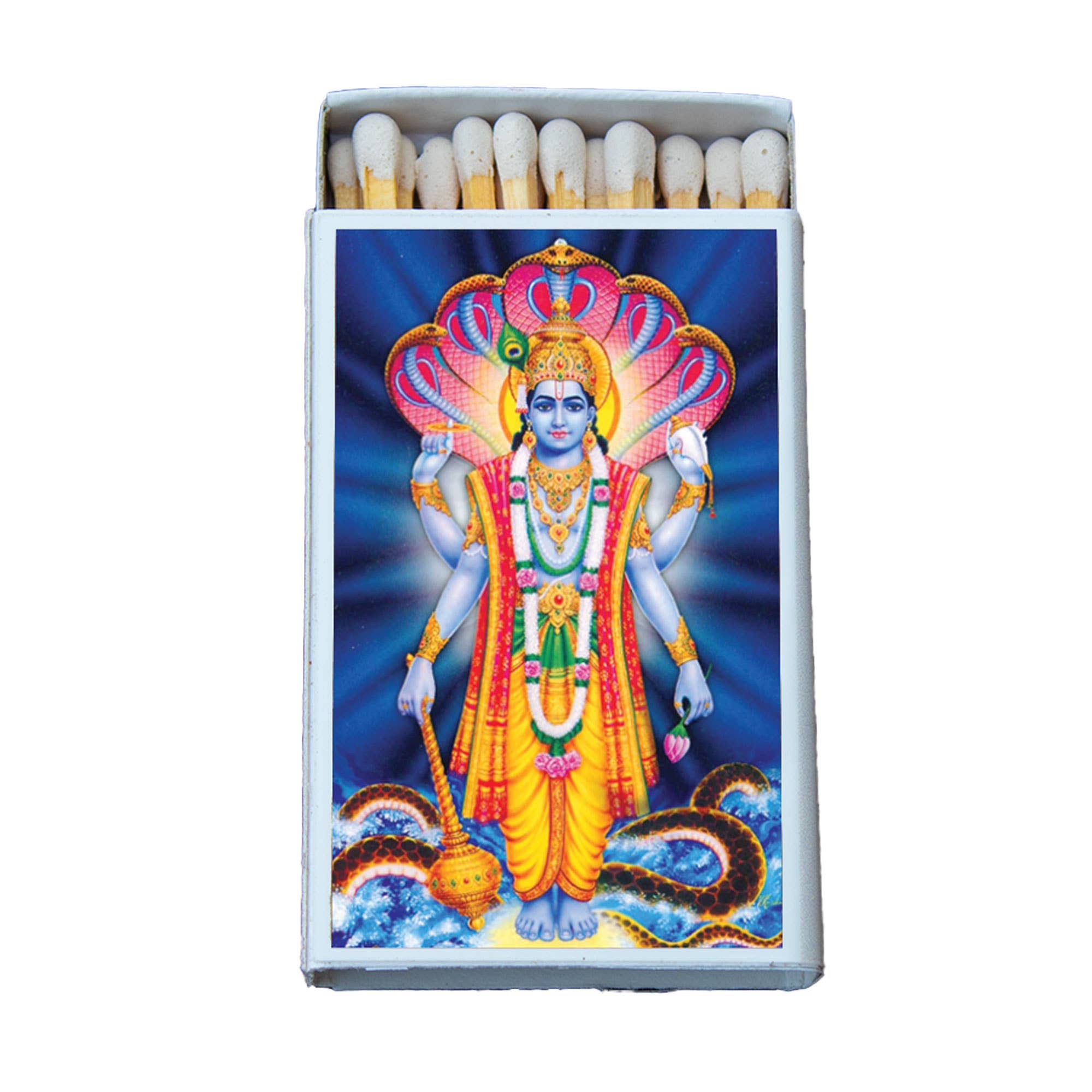 Hindu Deity Vishnu Matchbox - Spiral Circle