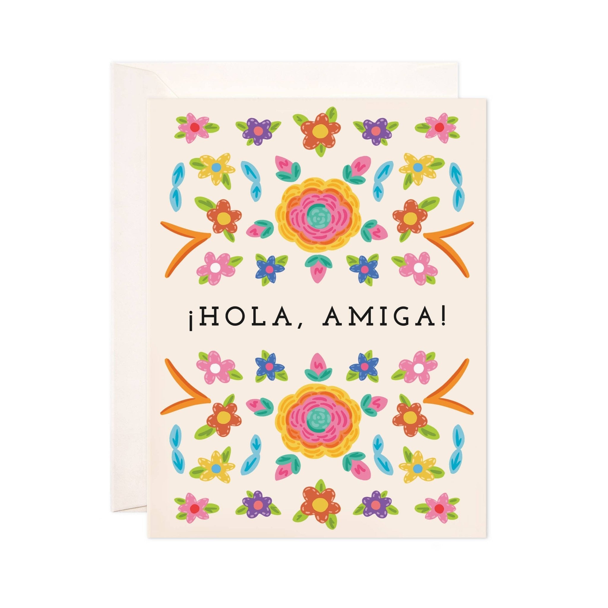 Hola Amiga Greeting Card - Spanish Love Card - Spiral Circle