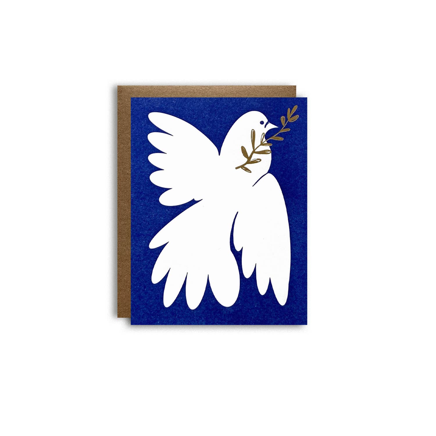 Holiday Dove Foil Letterpress Greeting Card - Spiral Circle