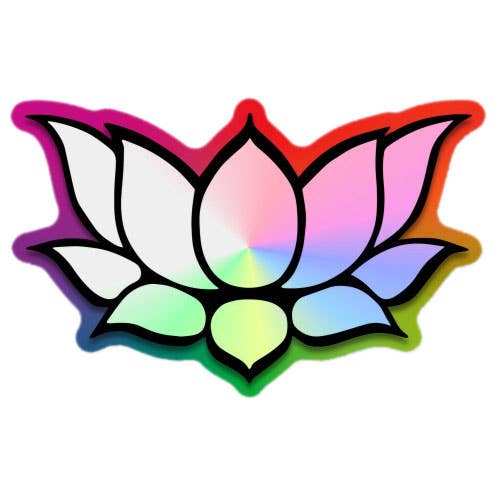 Holographic Lotus Sticker - Spiral Circle