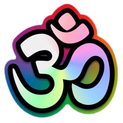 Holographic Om Sticker - Spiral Circle