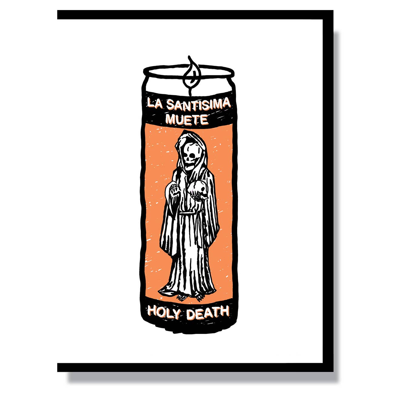 Holy Death Prayer Candle Card - Spiral Circle