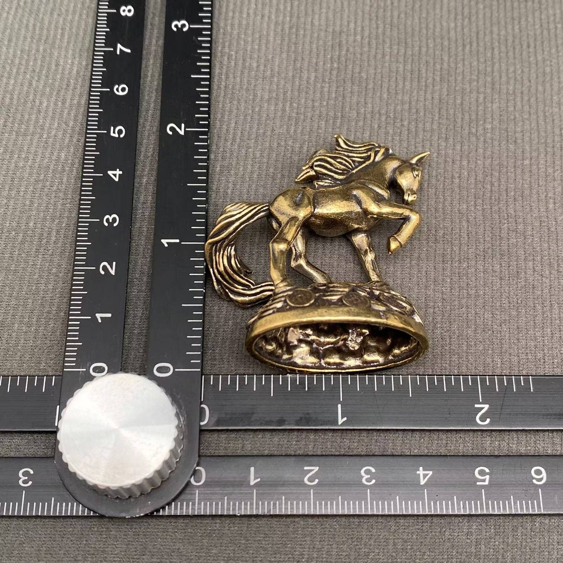 Horse On Coins | Brass Figurine - Spiral Circle