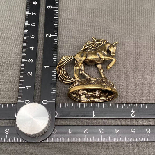 Horse On Coins | Brass Figurine - Spiral Circle