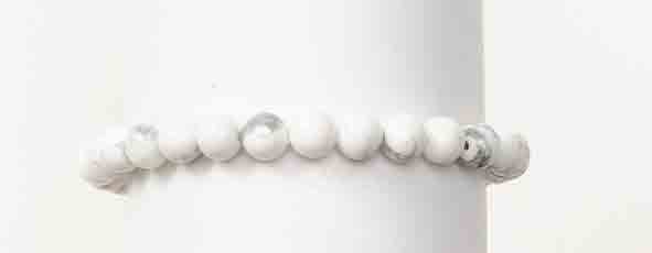 Howlite | Connecting and Calming | Stone Beaded Bracelet | 6mm - Spiral Circle