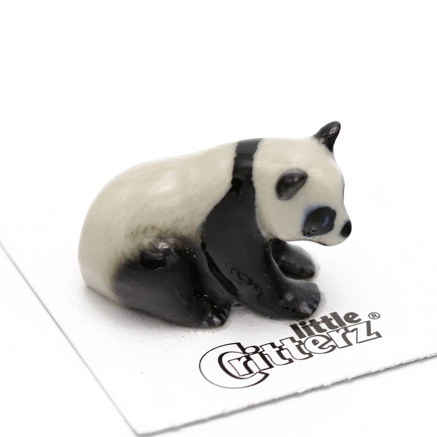 Hua Mei Panda Sitting Porcelain Miniature - Spiral Circle