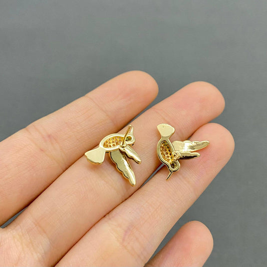 Hummingbird Studs - Spiral Circle