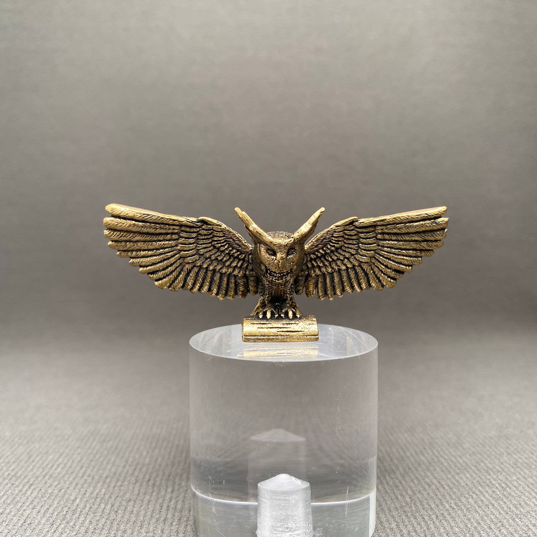Hunting Owl | Brass Figurine - Spiral Circle