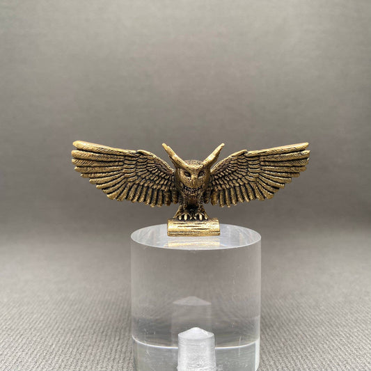 Hunting Owl | Brass Figurine - Spiral Circle