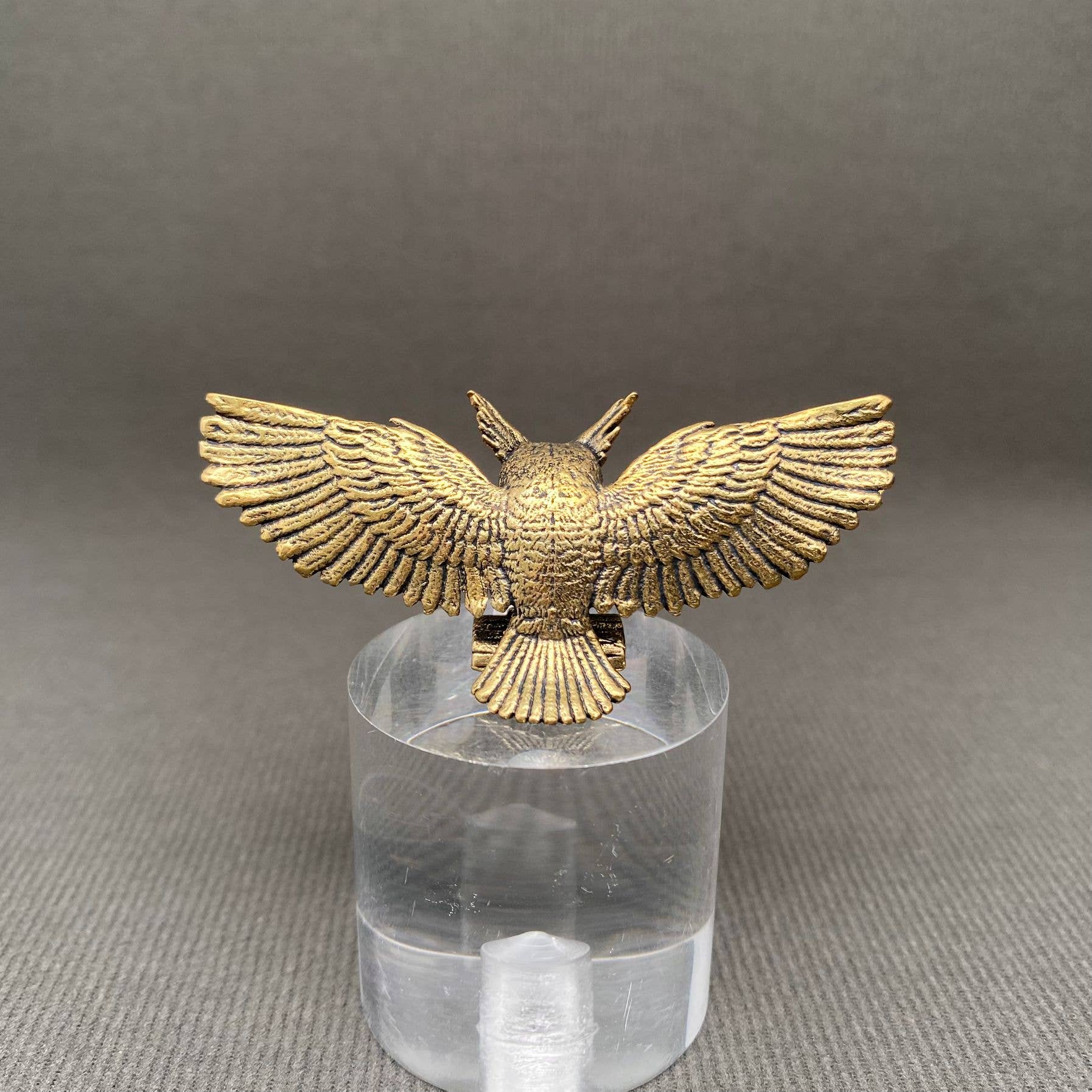 Hunting Owl | Brass Figurine - Spiral Circle