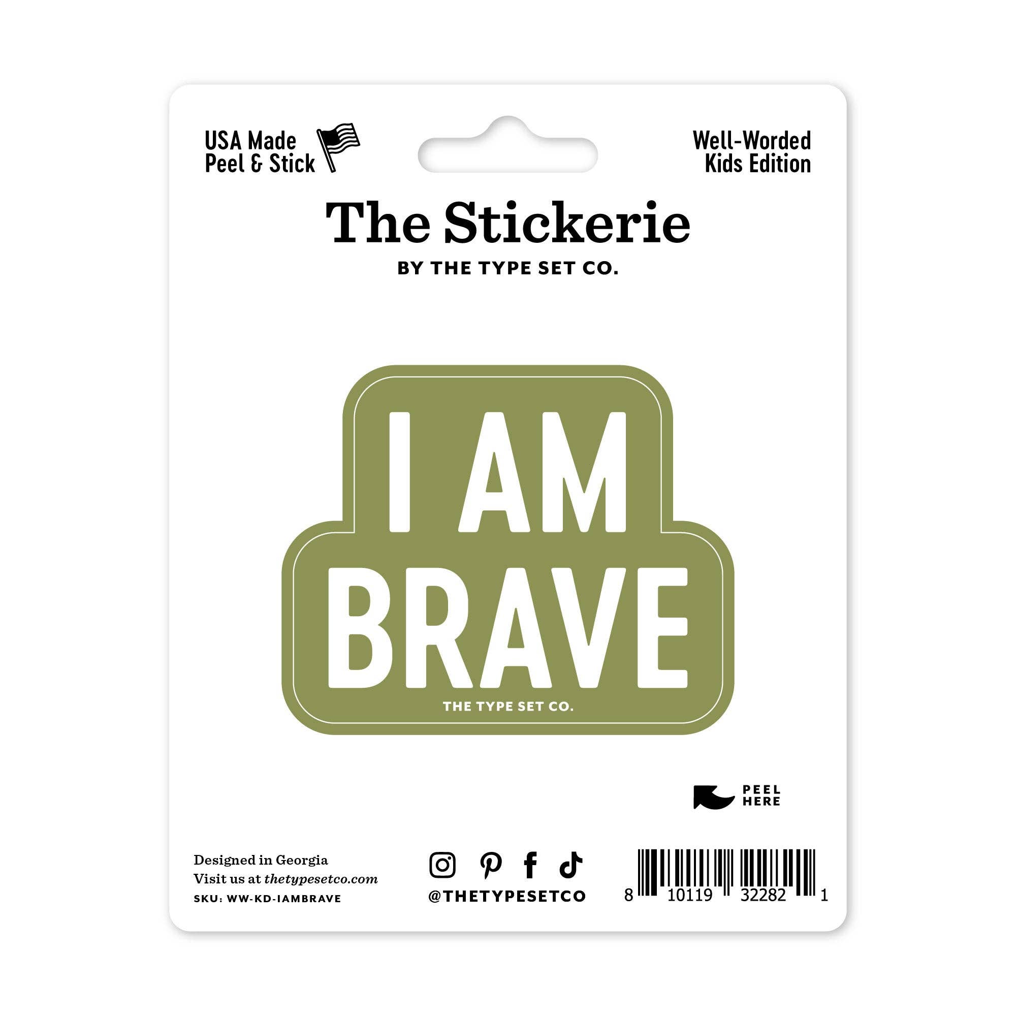 "I am brave" Sticker - Spiral Circle