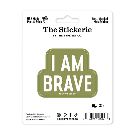 "I am brave" Sticker - Spiral Circle