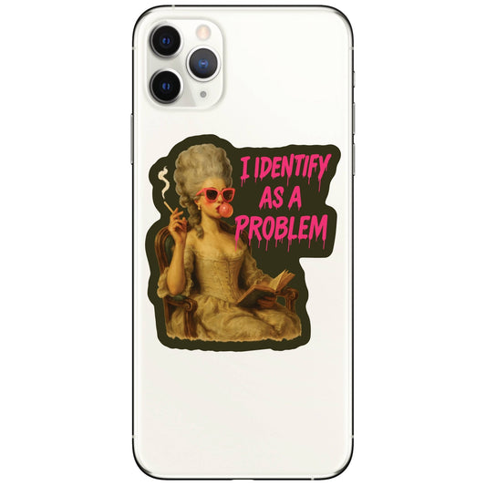 I Identify As A Problem Humor High Quality Vinyl Sticker - Spiral Circle