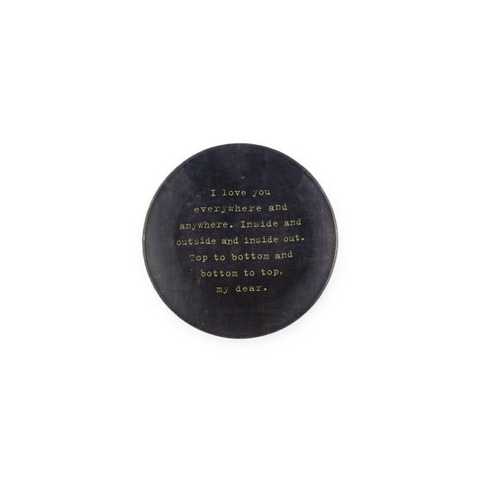 I Love You Everywhere Mini Round Decoupage Plate - 4" - Spiral Circle