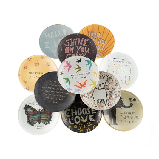 I Love You Everywhere Mini Round Decoupage Plate - 4" - Spiral Circle