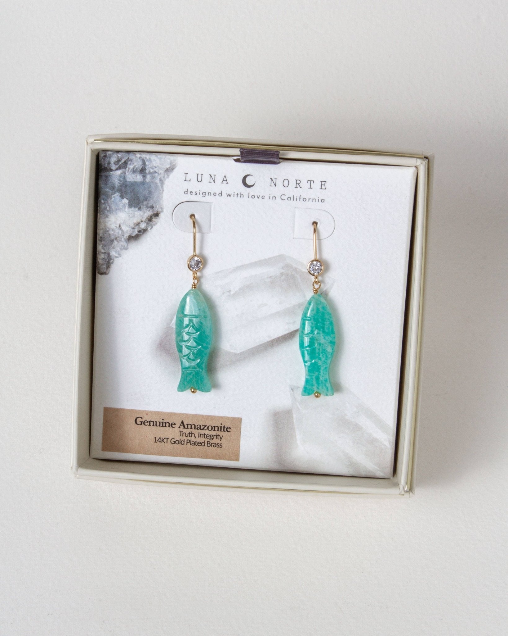 Ibiza Amazonite Fish Hook Earring - Spiral Circle