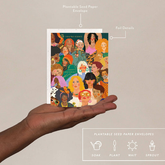 Iconic Ladies - Birthday Card - Spiral Circle