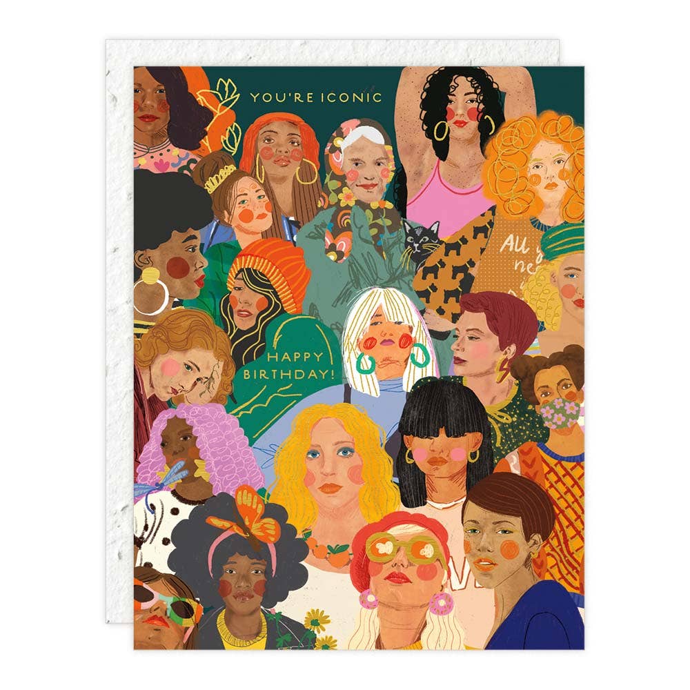 Iconic Ladies - Birthday Card - Spiral Circle
