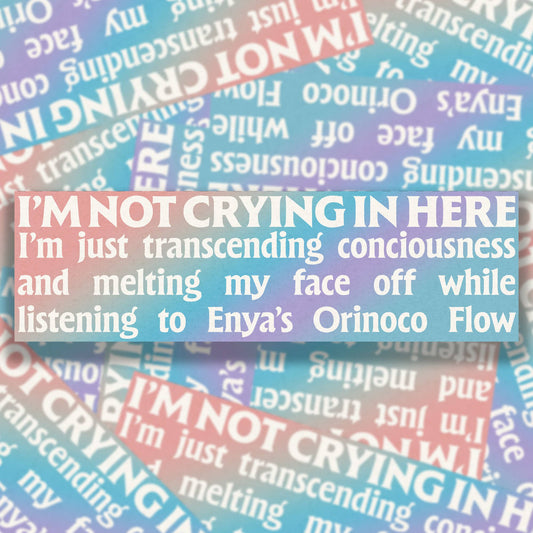 I'm Not Crying In Here Vinyl Bumper Sticker - Spiral Circle