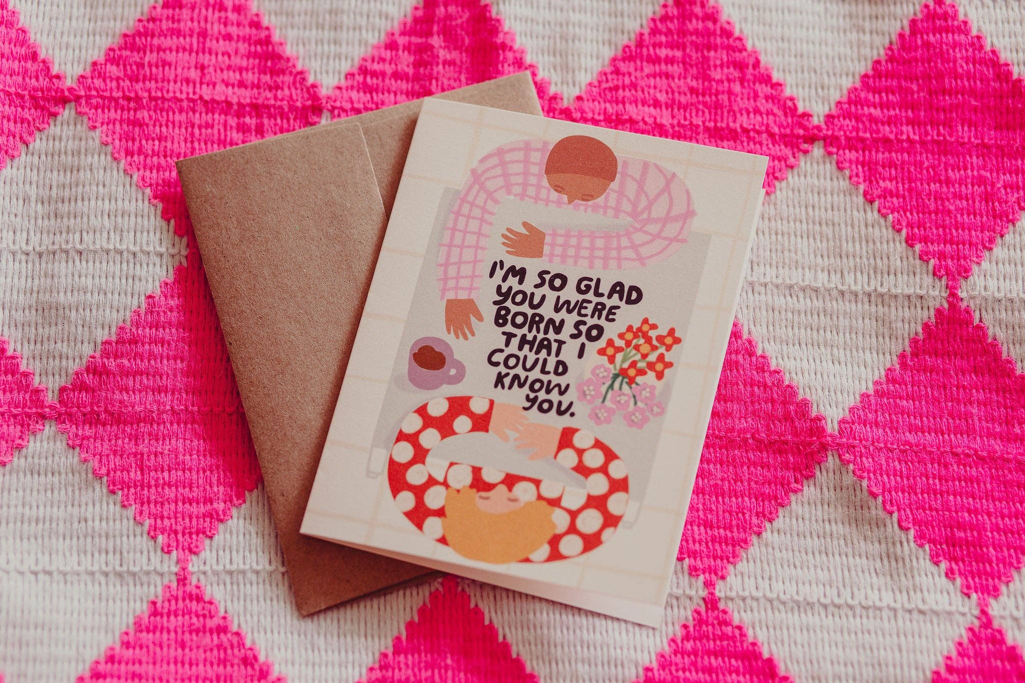 I'm So Glad Birthday Card - Spiral Circle