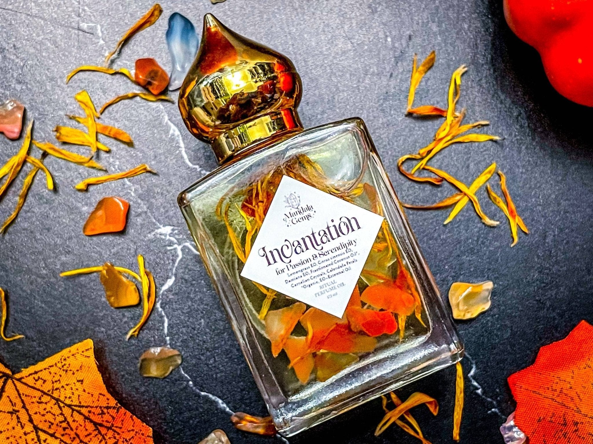 INCANTATION Carnelian Botanical Perfume Aphrodisiac Damiana - Spiral Circle
