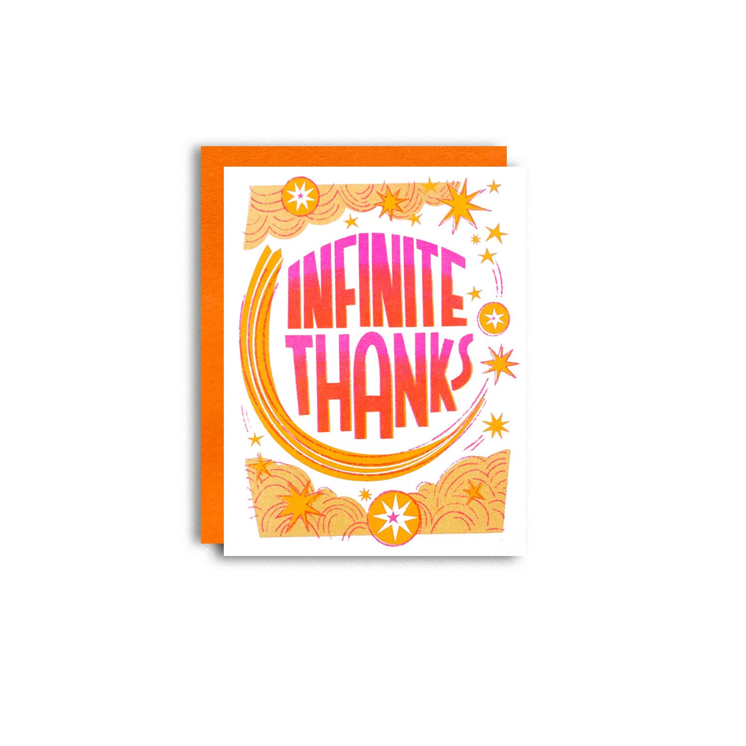 Infinite Thanks - Risograph Thank You Card - Spiral Circle