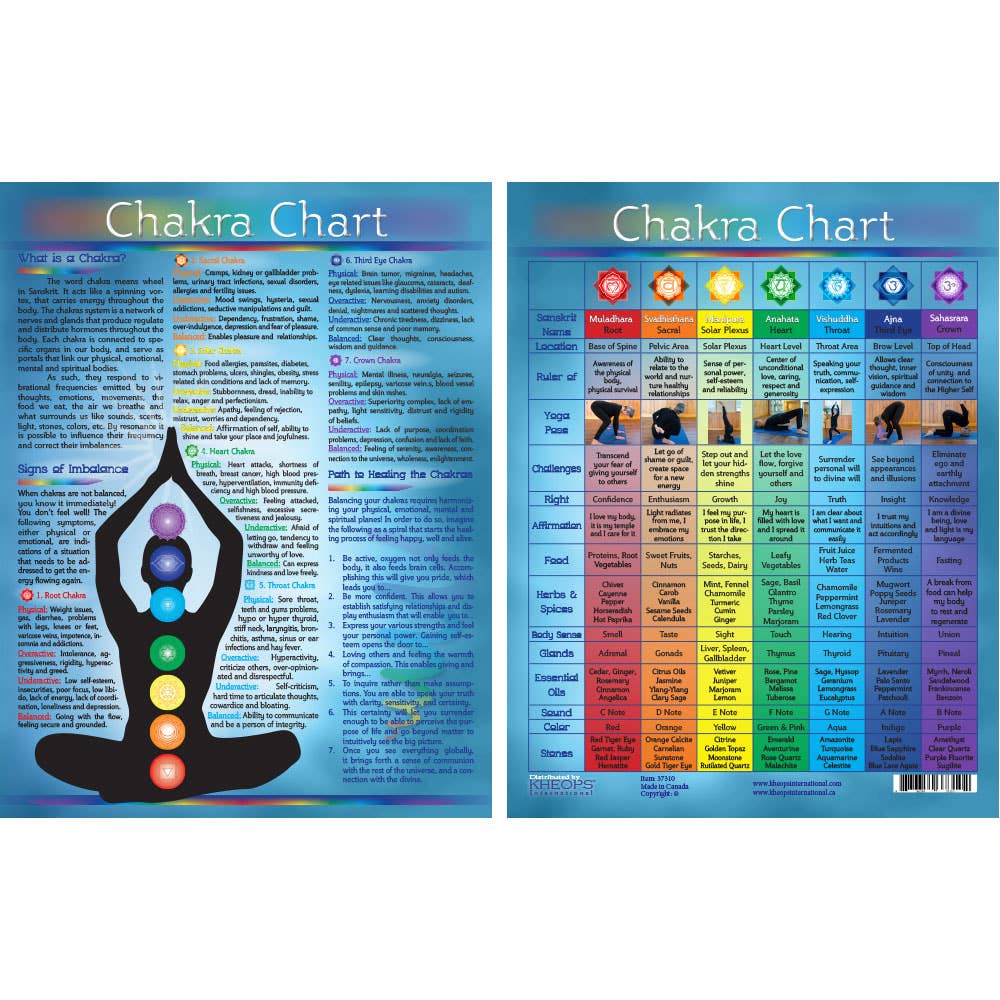 Information Chart English Chakras (Each) - Spiral Circle