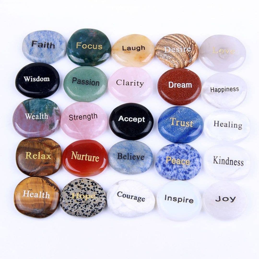Inspirational Wish Stones | Assorted - Spiral Circle