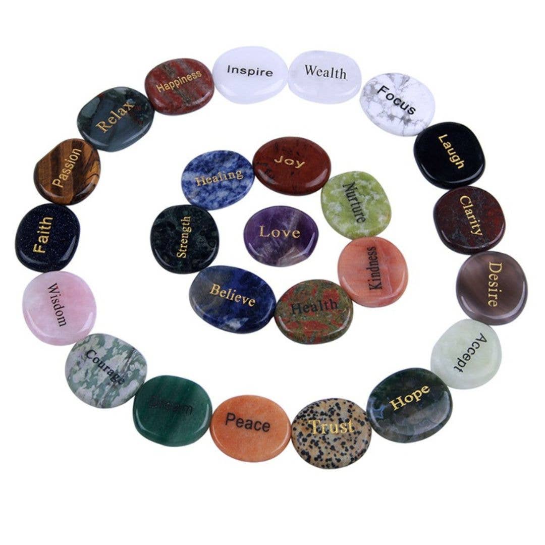 Inspirational Wish Stones | Assorted - Spiral Circle