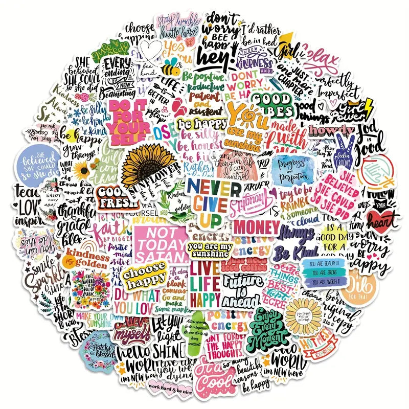 Inspirational Phrases Stickers, Vinyl Waterproof | Assorted