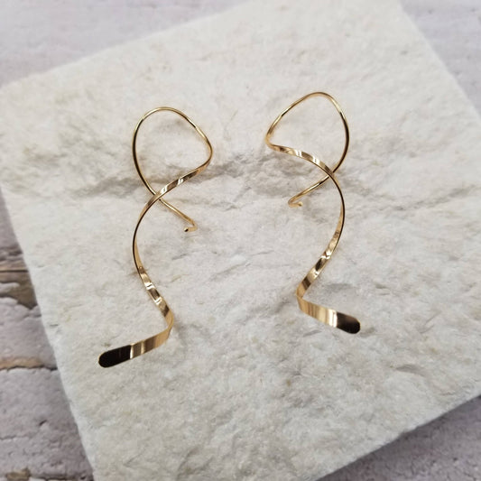 Integrated Spiral Curve Earrings - 18K - Spiral Circle