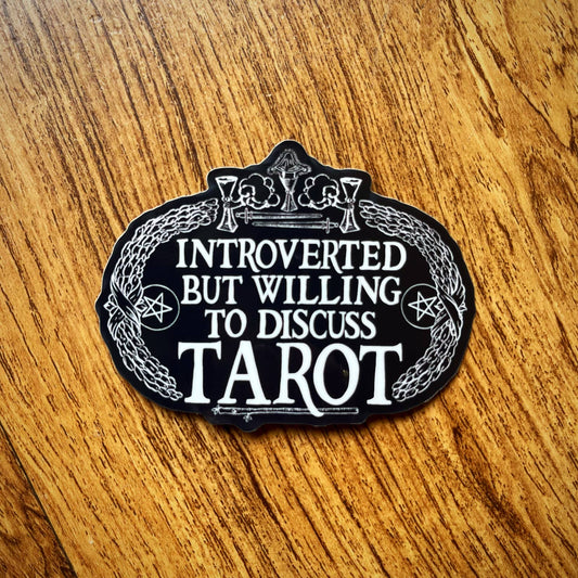 Introverted but willing to discuss TAROT Sticker - Spiral Circle