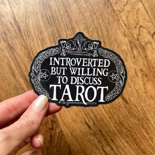 Introverted but willing to discuss TAROT Sticker - Spiral Circle