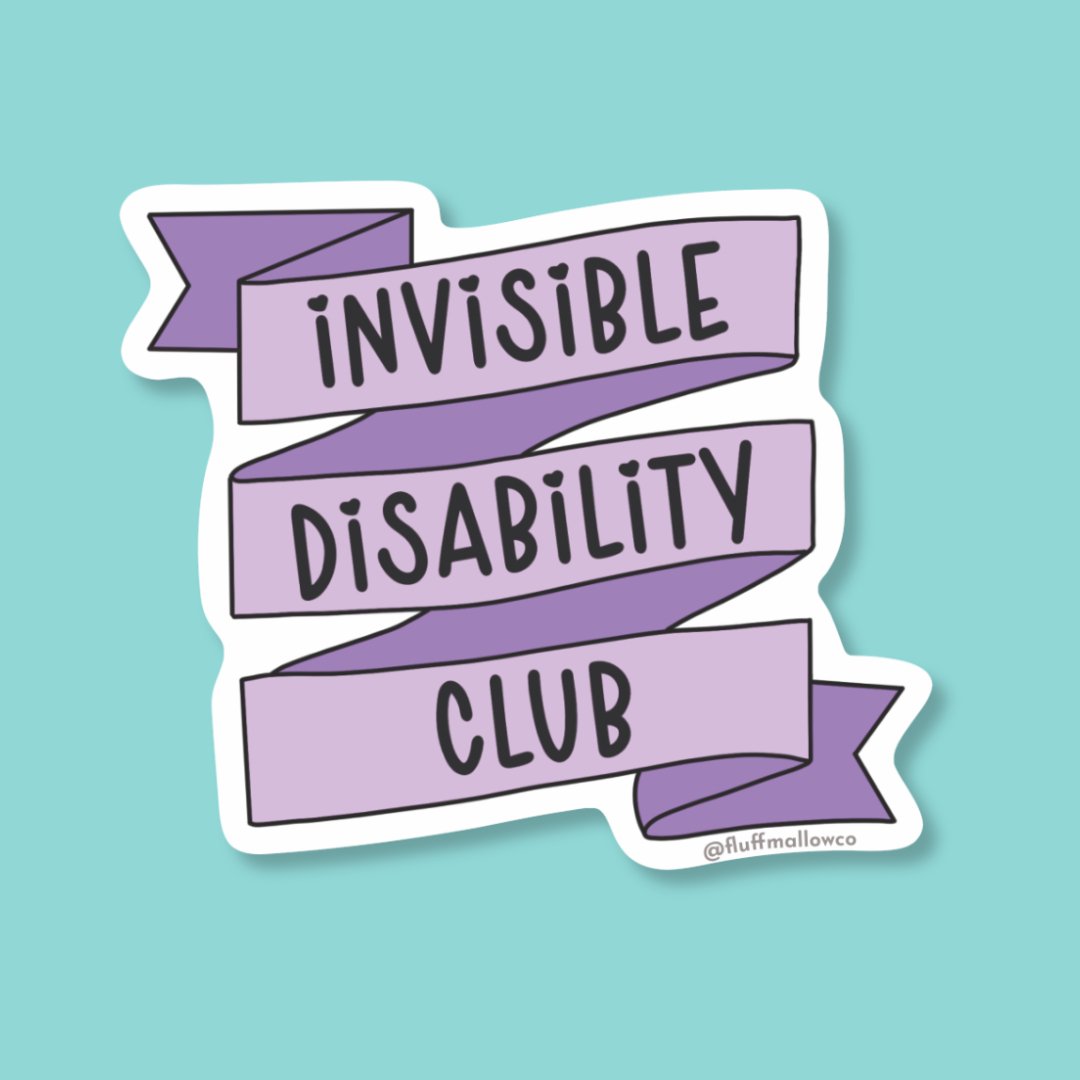 Invisible Disability club vinyl sticker - Spiral Circle