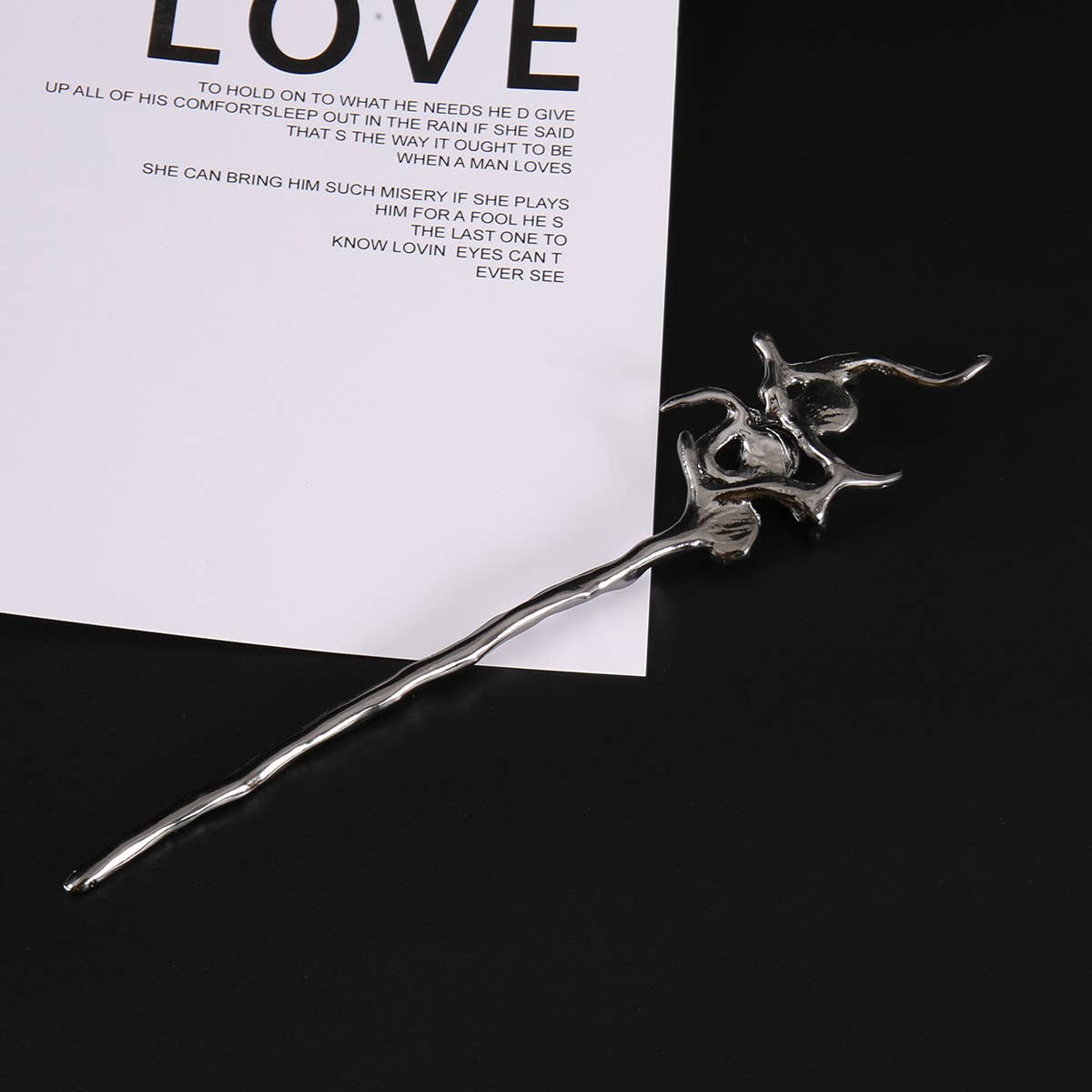 Iridescent Crystal Branch Hairpin - Spiral Circle