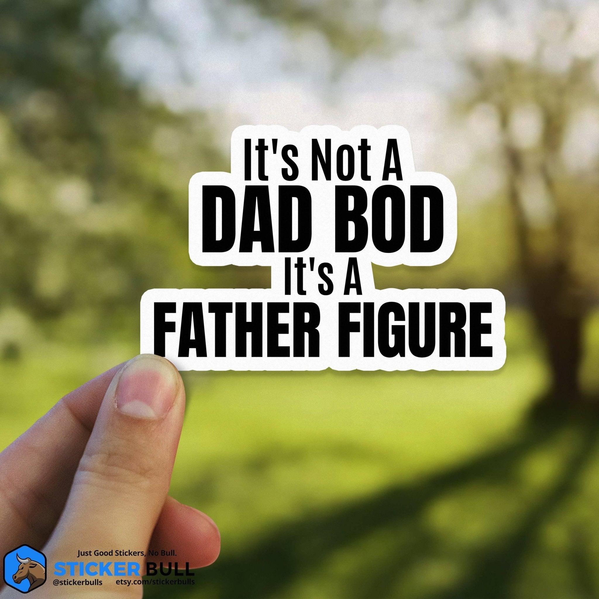 It's Not A Dad Bod, Its A Father Figure Sticker, Funny Meme Sticker, Dad Bod Sticker, Vinyl Sticker, Water Bottle, Hydroflask - Spiral Circle