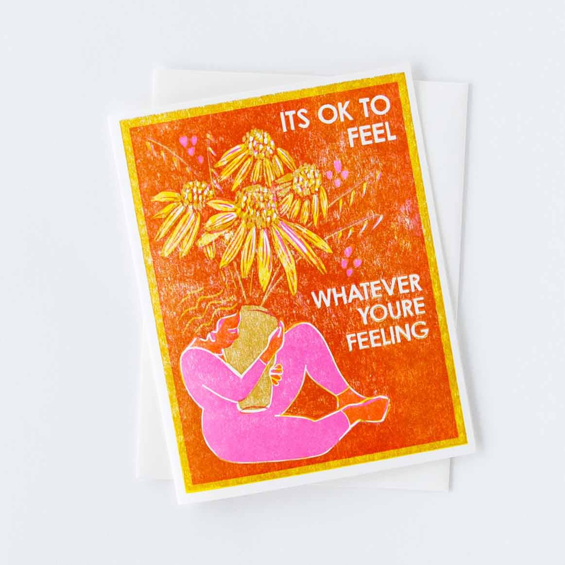 It's Okay to Feel (Coneflowers) Sympathy Card - Spiral Circle